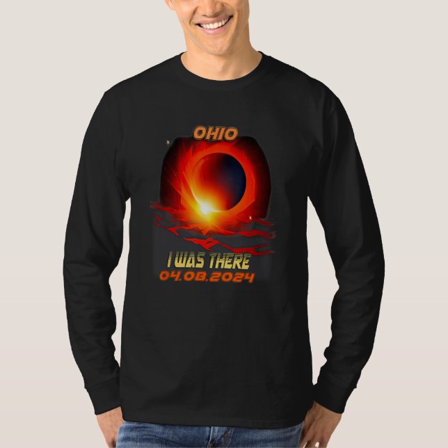 Retro Total Solar Eclipse 2024 Ohio T-Shirt (Front)