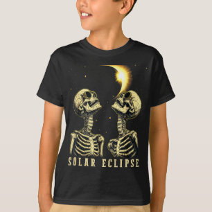 Retro Total Solar Eclipse 2024 Skeleten For Men Wo T-Shirt