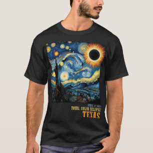 Retro Total Solar Eclipse 2024 Texas For Men Women T-Shirt