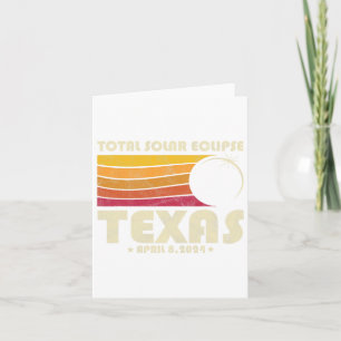 Retro Total Solar Eclipse 2024 Texas Usa Totality Card