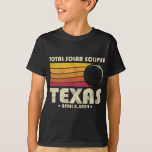 Retro Total Solar Eclipse 2024 Texas Usa Totality  T-Shirt