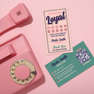 Retro "Totally Loyal" Typography Cool Colour Schem Loyalty Card