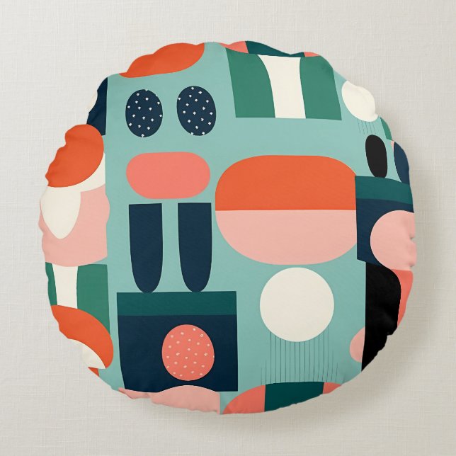 Retro Totem Geometric Pillow (Front)