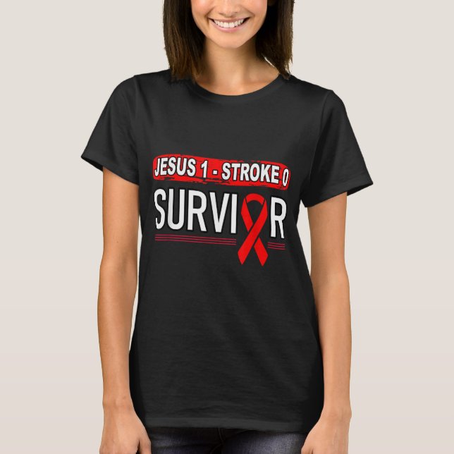 Retro Tougher Than A Stroke Stroke Survivor Jesus  T-Shirt (Front)