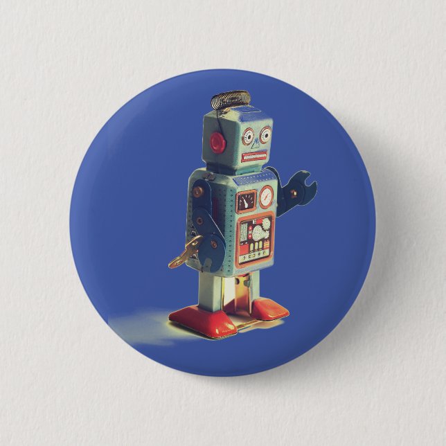 Retro Toy Robot  2 Inch Round Button (Front)