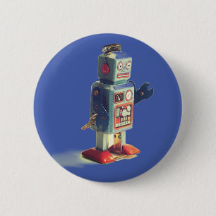Retro Toy Robot 2 Inch Round Button