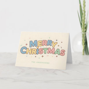 Retro Toyland Script Merry Christmas Holiday Card