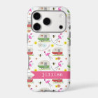 Retro Trailer & Flamingos Pattern