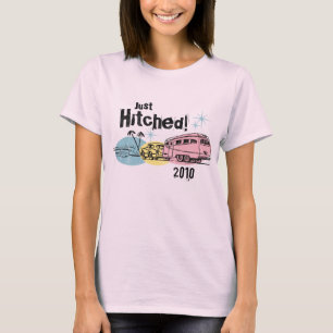 Retro Trailer Just Hitched Personalized T-Shirt