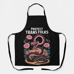 Retro Trans Pride Trans Right Protect Trans Folks Apron
