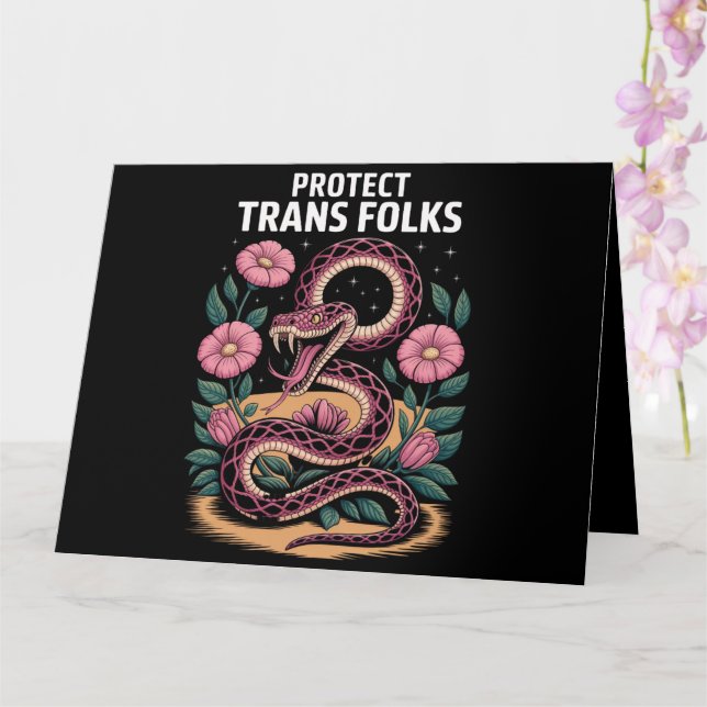 Retro Trans Pride Trans Right Protect Trans Folks Card (Orchid)