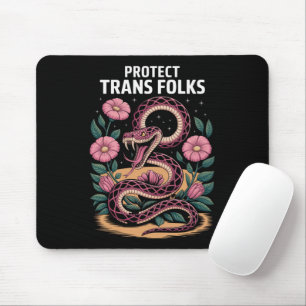 Retro Trans Pride Trans Right Protect Trans Folks Mouse Pad
