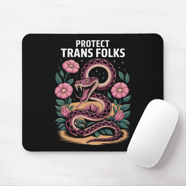 Retro Trans Pride Trans Right Protect Trans Folks Mouse Pad (With Mouse)