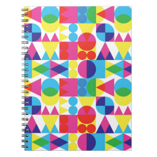 Retro transparent shapes background notebook