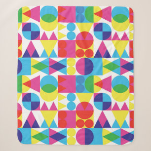 Retro transparent shapes background sherpa blanket