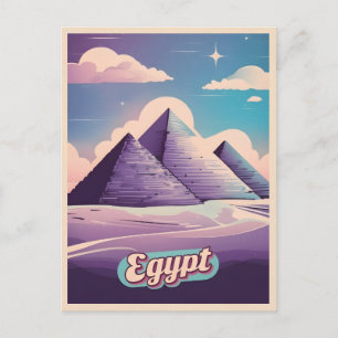 Retro Travel 80s Synthwave Ancient Egypt Pyramid Postcard