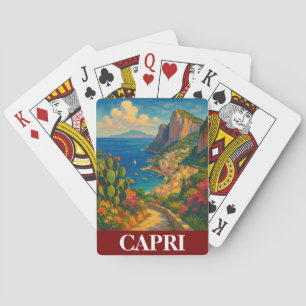 Retro Travel Capri Italy Scenery Playing Cards