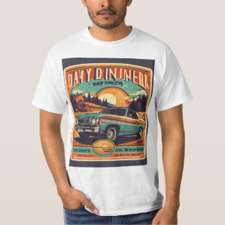 Retro Travel Charm T-Shirt: Vintage Elegance in Bl T-Shirt