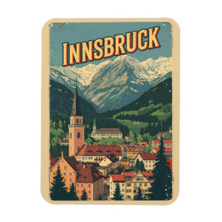 Retro travel Innsbruck Tyrol - Austrian alps gifts Magnet
