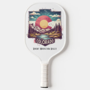 Retro Travel Map of Colorado State   Pickleball Paddle