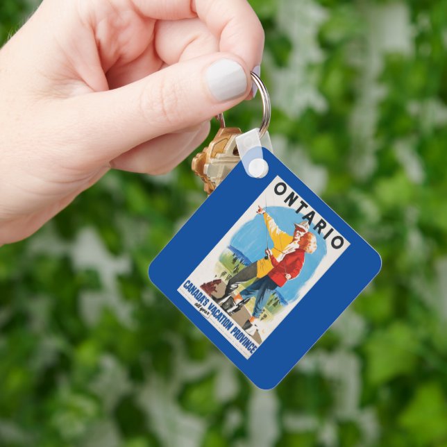 Retro Travel Ontario Poster Keychain (Hand)