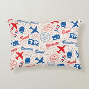 Retro travel pattern. accent pillow