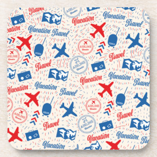 Retro travel pattern. coaster