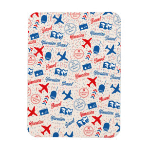 Retro travel pattern. magnet