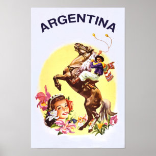 Retro travel poster for Argentina