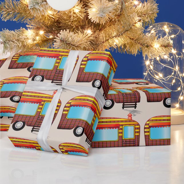 RETRO travel trailer Christmas Wrapping Paper (Holidays)