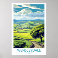 Retro Travel Wensleydale Yorkshire Wall Art
