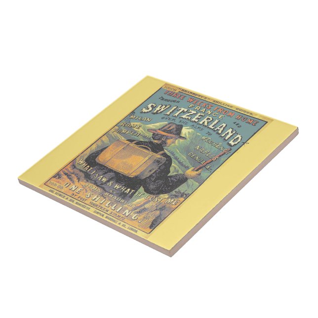 Retro Travelers Guide to Switzerland Cover Artwork Tile (Side)