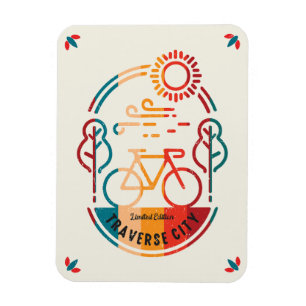 Retro Traverse City Bike Trail Magnet