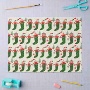 Retro Treasures Christmas Stockings Tissue Paper
