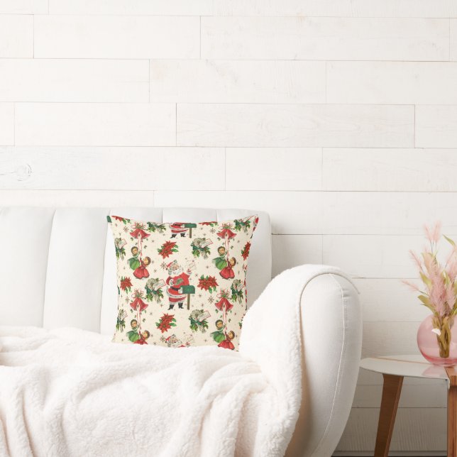 Retro Treasures Christmas  Throw Pillow (Couch)