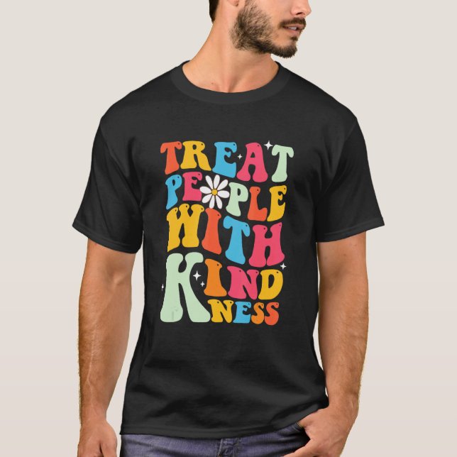 Retro Treat People With Kindness TPWK Inspirationa T-Shirt (Front)