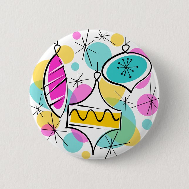 Retro Tree Baubles button (Front)