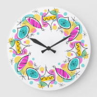 Retro Tree Baubles Circle clock