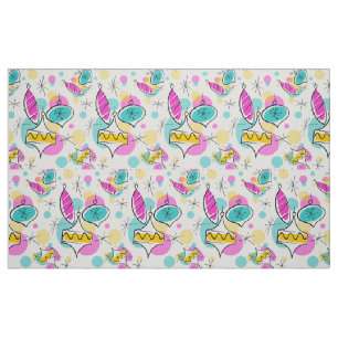 Retro Tree Baubles large pattern Fabric