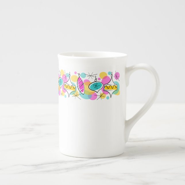 Retro Tree Baubles Line mug bone china (Right)