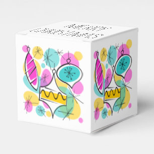 Retro Tree Baubles Merry Christmas classic Favor Box