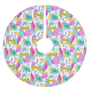 Retro Tree Baubles Multi tree skirt