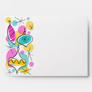 Retro Tree Baubles Side envelope