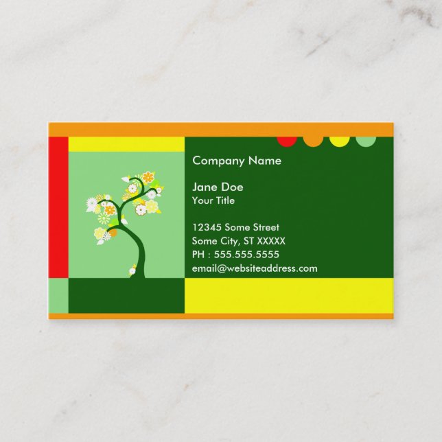 retro tree business card (Front)