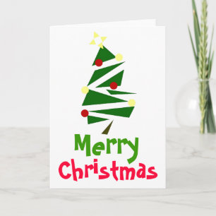 RETRO TREE CHRISTMAS GREETING CARD