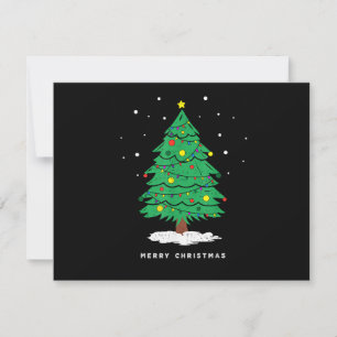 Retro Tree Merry Christmas Tree Lights Holiday Card