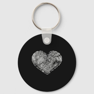 Retro Tree Trunk Heart Nature Wildlife Trees Outdo Keychain
