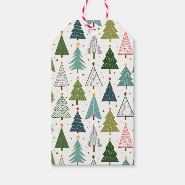 Retro Trees Gift Tags (Front)