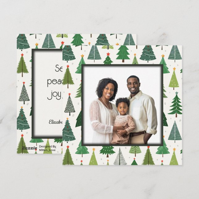 Retro Trees Holiday Card (Front/Back)