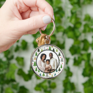 Retro Trees Keychain
